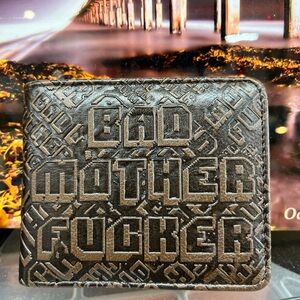 Brown Embossed Wallet Mens Leather